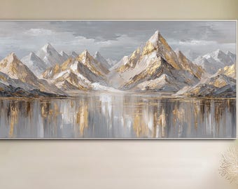 Strukturierte abstrakte neutrale Wandkunst Berg-Ölgemälde neutralgraue Wandkunst große moderne Wandkunst Landschaftsmalerei 3d Bergwandkunst
