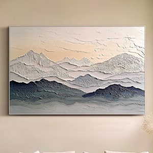 Berg Ölgemälde auf Leinwand Original Neutral Wandkunst Große Landschaft Wandkunst 3d Textur Wandkunst Wohnzimmer Wandkunst Bergwand Kunst