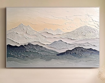 Berg Ölgemälde auf Leinwand Original Neutral Wandkunst Große Landschaft Wandkunst 3d Textur Wandkunst Wohnzimmer Wandkunst Bergwand Kunst