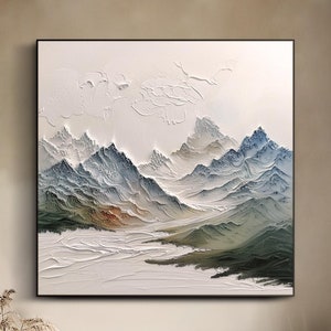 Abstract Mountain Painting On Canvas Original Texture Wall Art Landscape Oil Painting Large Living Room Wall Art Abstract Mountain Wall Art