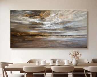 Abstract Painting On Canvas Large Wall Art Minimalist Landscape Art For Living Room Modern 3D Textured Wall Art Abstract Art Canvas Wall Art