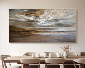 Abstract Oil Painting On Canvas Original Large Wall Art Minimalist Landscape Art For Living Room Modern 3D Texture Wall Art Canvas Wall Art