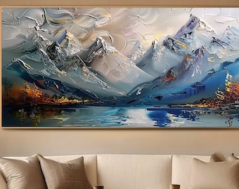 Large Texture Wall Art Mountain Oil Painting on Canvas Original Abstract Oil Painting 3d Mountain Wall Art Living Room Wall Art Office Decor
