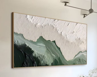 Peinture océanique minimaliste 3D sur toile art mural texturé grande toile de mer peinture à l'huile fait main vagues art salon peinture de mode