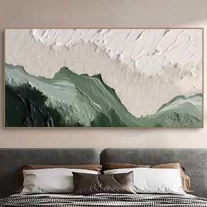 Living Room Wall Art Coastal Wall Art Minimalist Ocean Wall Art Painting on Canvas Texture Wall Art Large Beach Wall Art Canvas Oil Painting