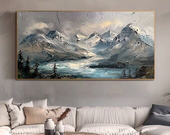Large Vertical Oil Painting on Canvas Textured Landscape Wall Art ...