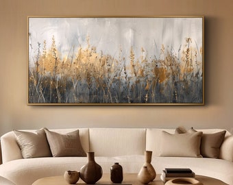 Large Abstract Oil Painting on Canvas Original Gold Texture Oil Painting Modern Living Room Wall Art Custom Wall Decor Minimalist Wall Art
