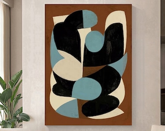 Minimalist Wall Art Painting on Canvas Mid Century Modern Painting Vintage Wall Art Wabi Sabi Wall Art Custom Wall Art Living Room Wall Art