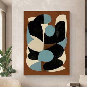 Minimalist Wall Art Painting on Canvas Mid Century Modern Painting Vintage Wall Art Wabi Sabi Wall Art Custom Wall Art Living Room Wall Art