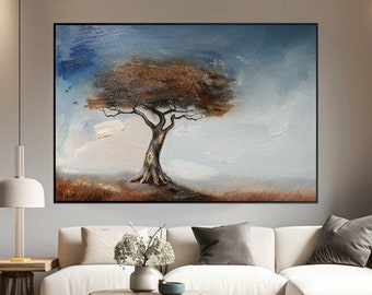 Original Abstract Tree Painting On Canvas Large Abstract Landscape Painting Hand Painted Wall Art Textured Wall Art Living Room Wall Art