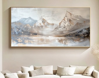 Grande oeuvre d'art murale Grande montagne paysage, peinture sur toile, art mural texturé original, art mural montagne abstrait moderne, art mural du salon