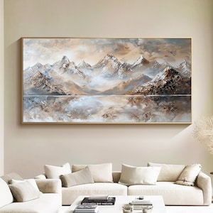 Große Abstrakte Landschaft Ölgemälde auf Leinwand Große Wand Kunst Original Moderne Strukturierte Wand Kunst Berge Ölgemälde Wohnzimmer Wandkunst