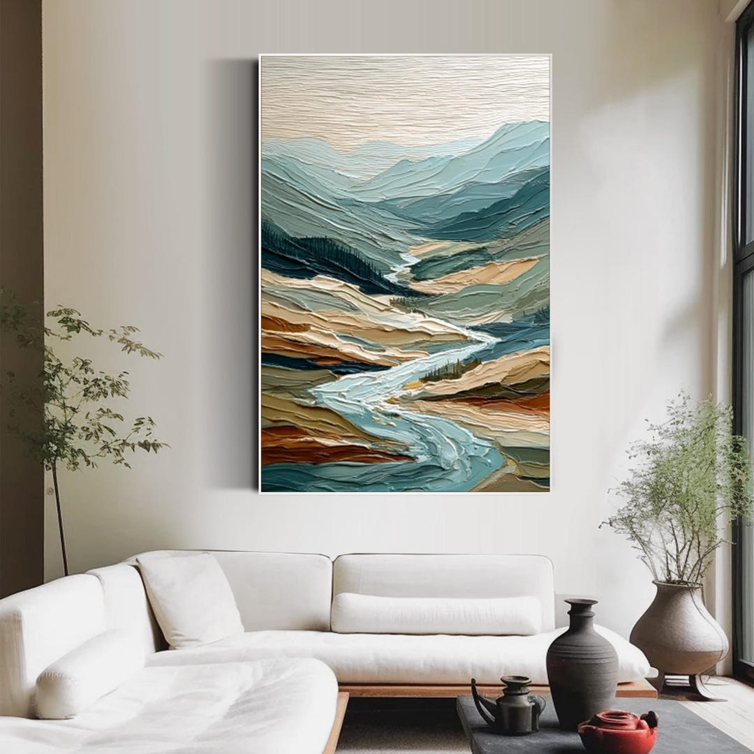 Landscape Oil Painting Large Mountain Wall Art Original Abstract ...