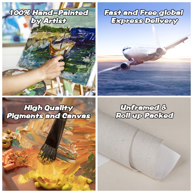 Landscape Oil Painting on Canvas Original Neutral Abstract Wall Art