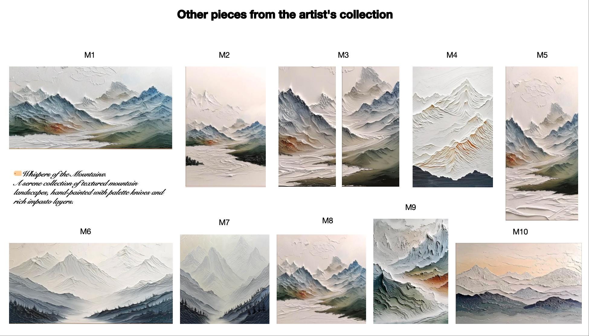Mountain Oil Painting on Canvas Original 3d Texture Wall Art Large ...