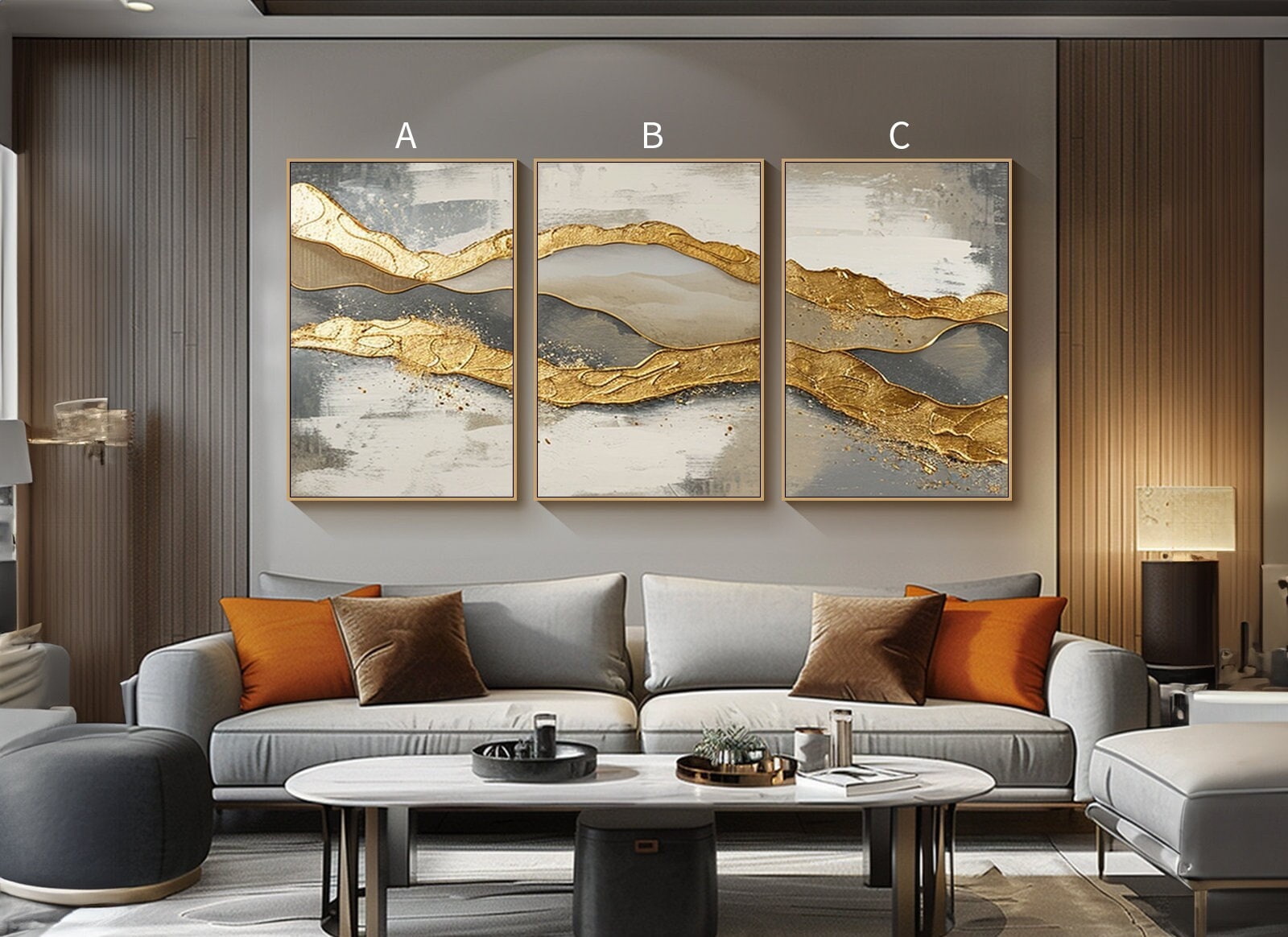 Abstract Painting on Canvas Original Three Piece Wall Art Modern Minimalist Wall Art Large 3D Texture Wall Art Living Room Triptych Wall Art - Etsy