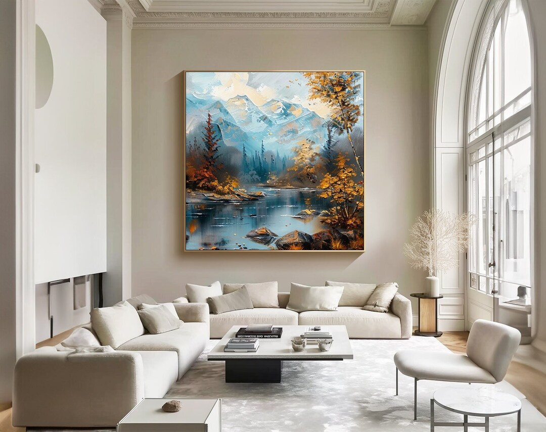 Abstract Landscape Painting on Canvas Modern Wall Art Large Wall Art ...