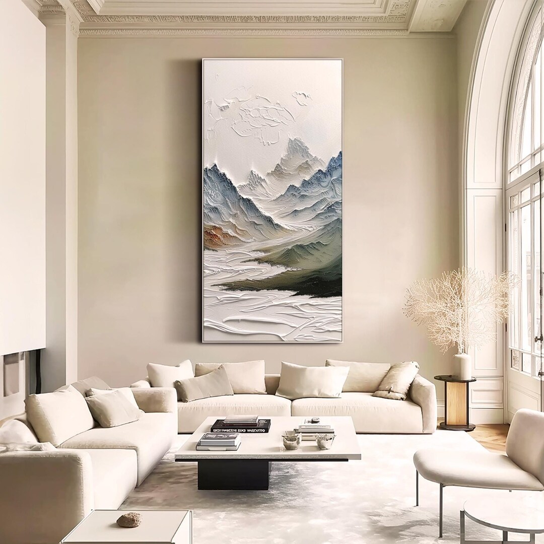 Mountain Oil Painting on Canvas Original Texture 3d Wall Art Landscape ...