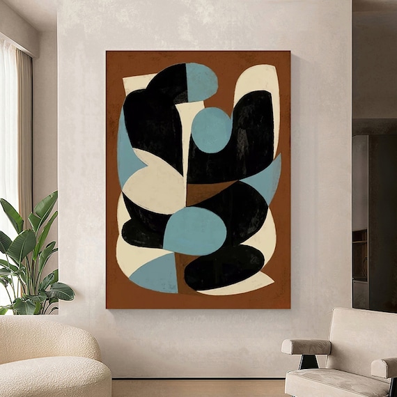 Minimalist Wall Art Painting on Canvas Mid Century Modern Painting Vintage Wall Art Wabi Sabi Wall Art Custom Wall Art Living Room Wall Art