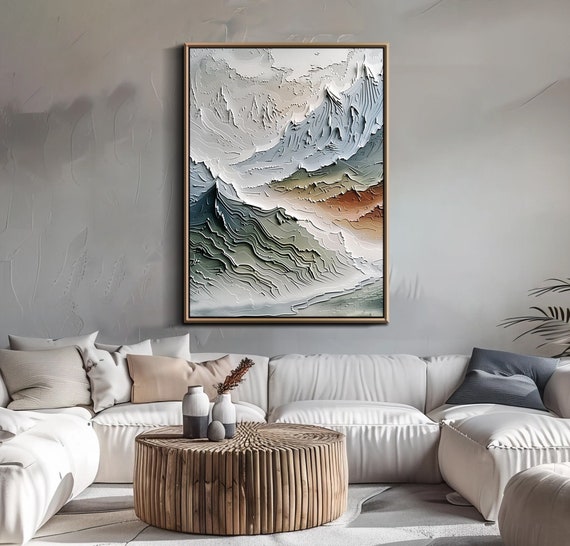 Mountain Oil Painting on Canvas Original 3d Texture Wall Art Large Custom Wall Art Living Room Wall Art Abstract Landscape Art Oil Painting