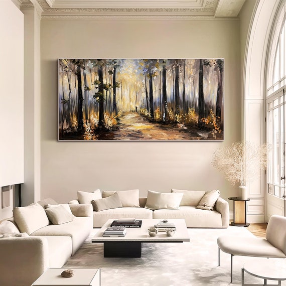 Abstraktes Leinwandbild 'Baumzweig' – 61 X 91 Cm, Strukturiert, Graue Naturlandschaft, Fertig Zum Aufhängen