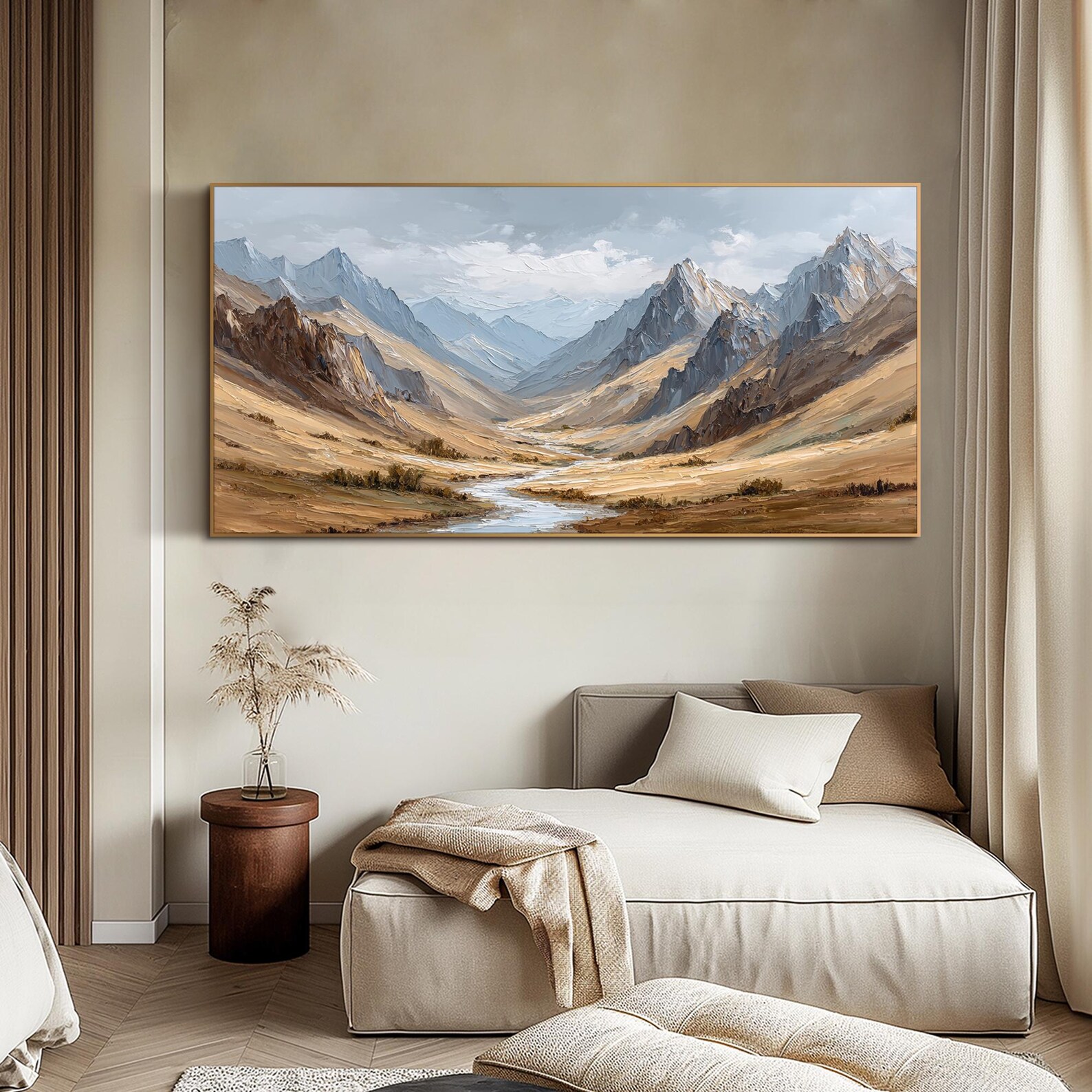 Original Landscape Painting 3d Textured Wall Art Neutral Canvas Wall ...