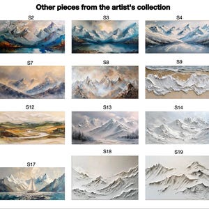 Abstract Snowy Landscape Wall Art 3d Texture Mountain Oil Painting on ...