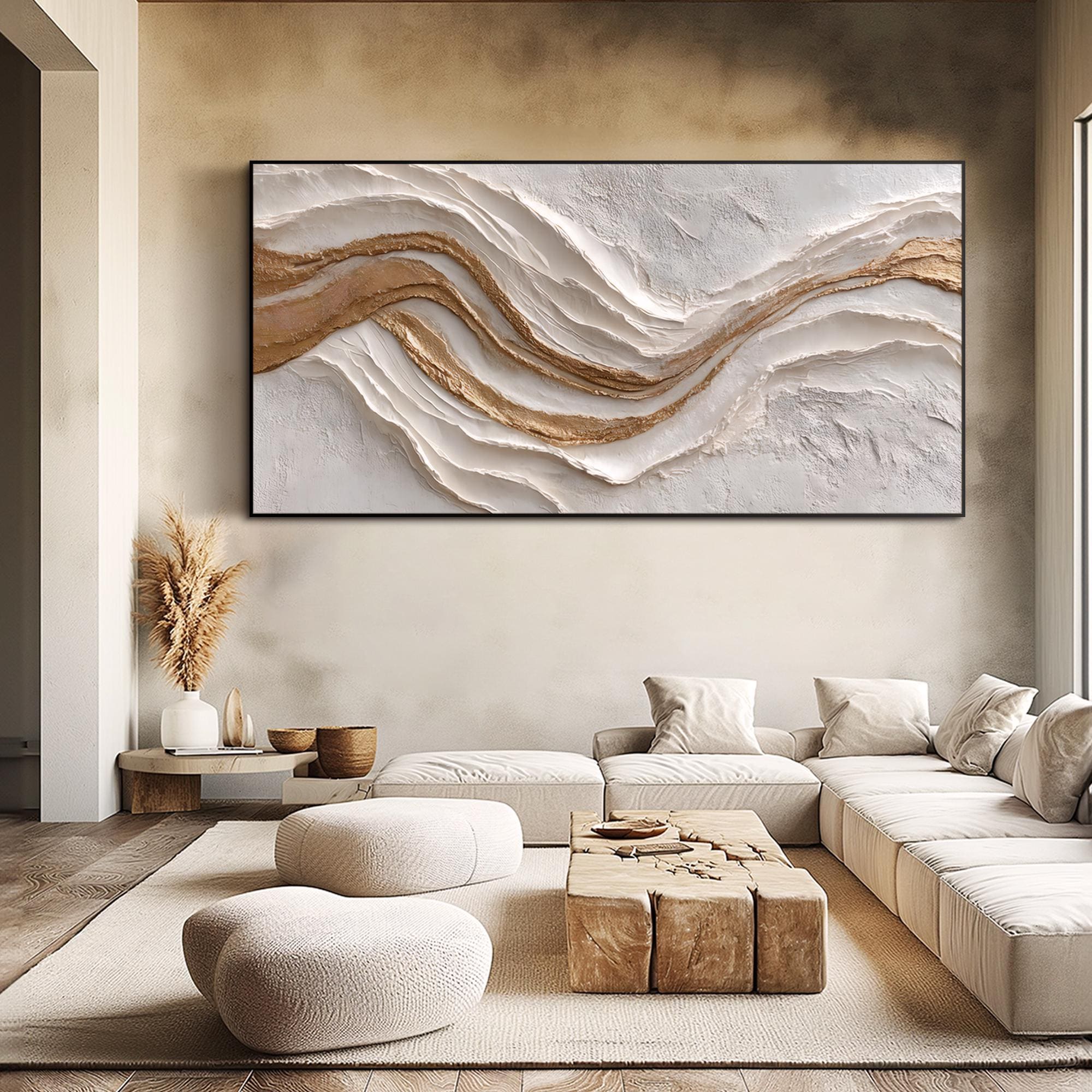 Gold Abstract 3d Textured Wall Art Modern Abstract Oil Painting ...