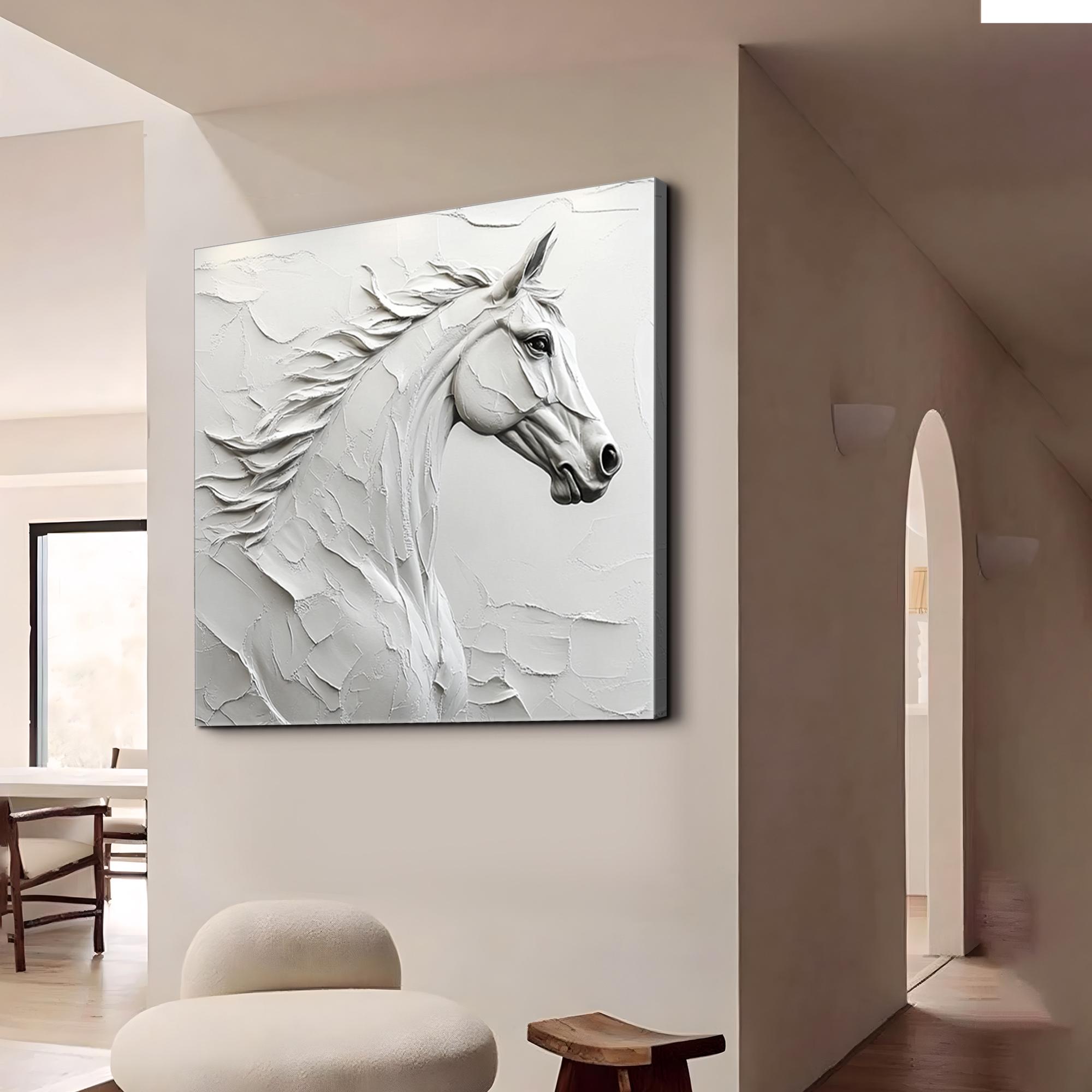 Abstract Horse Oil Painting on Canvas Original 3d Texture Wall Art ...