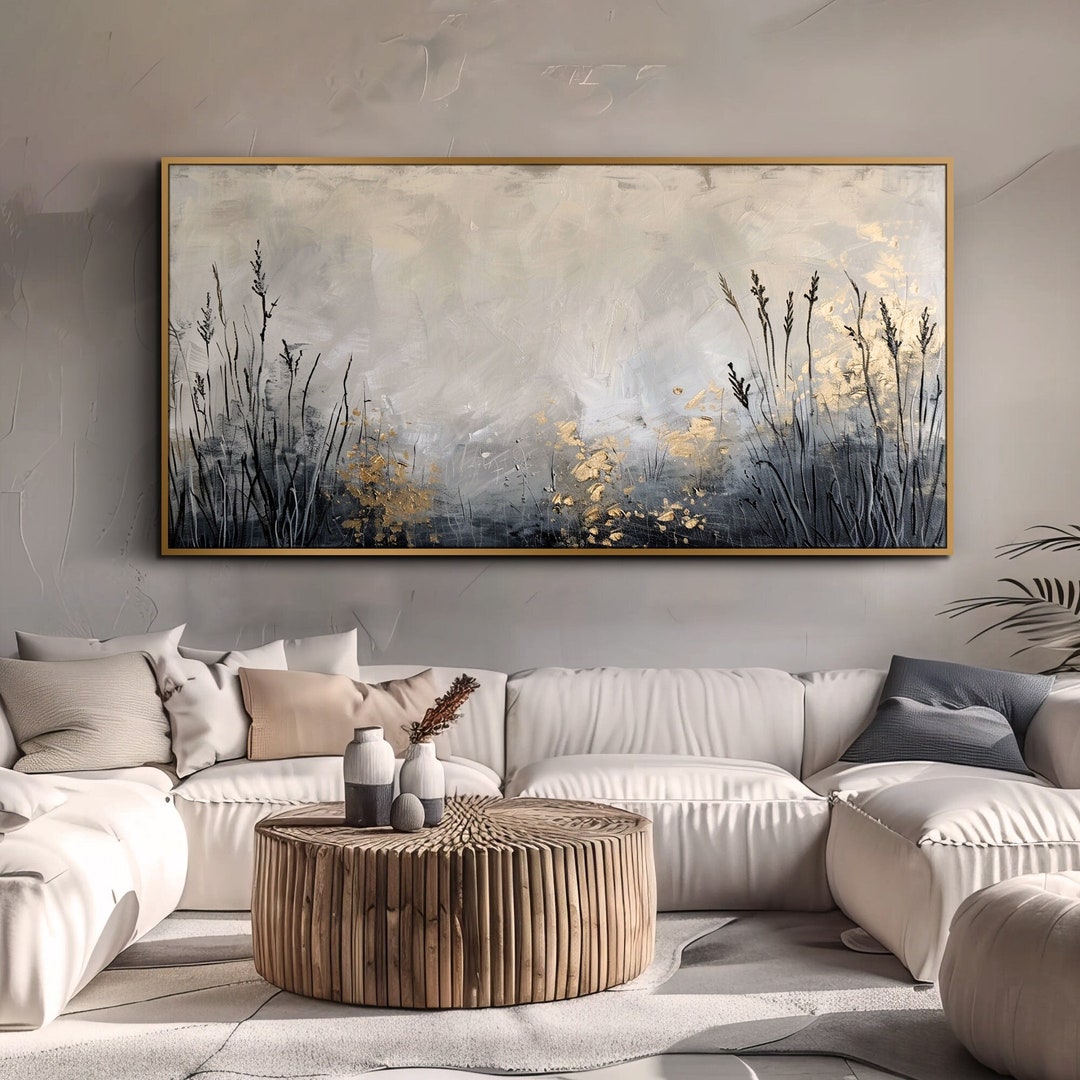 Large Abstract Oil Painting on Canvas Original Gray 3d Texture Wall Art ...