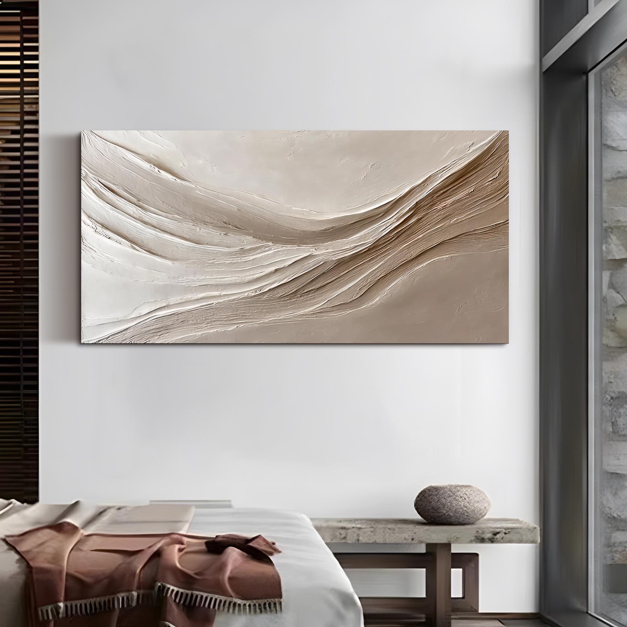 Abstract Oil Painting Large Textured Wall Art Minimalist Neutral Wall ...