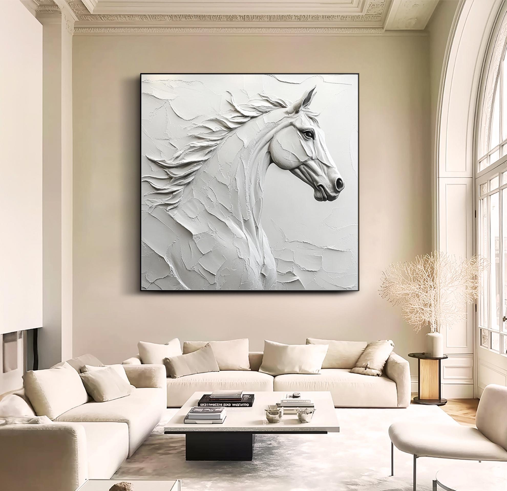 Abstract Horse Oil Painting on Canvas Original 3d Texture Wall Art ...