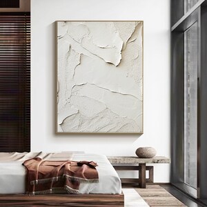 Abstract Textured Paintings on Canvas Withe Abstract Painting Large Wall Art White Minimalist Painting Textured Wall Art Living Room Decor zdjęcie 7
