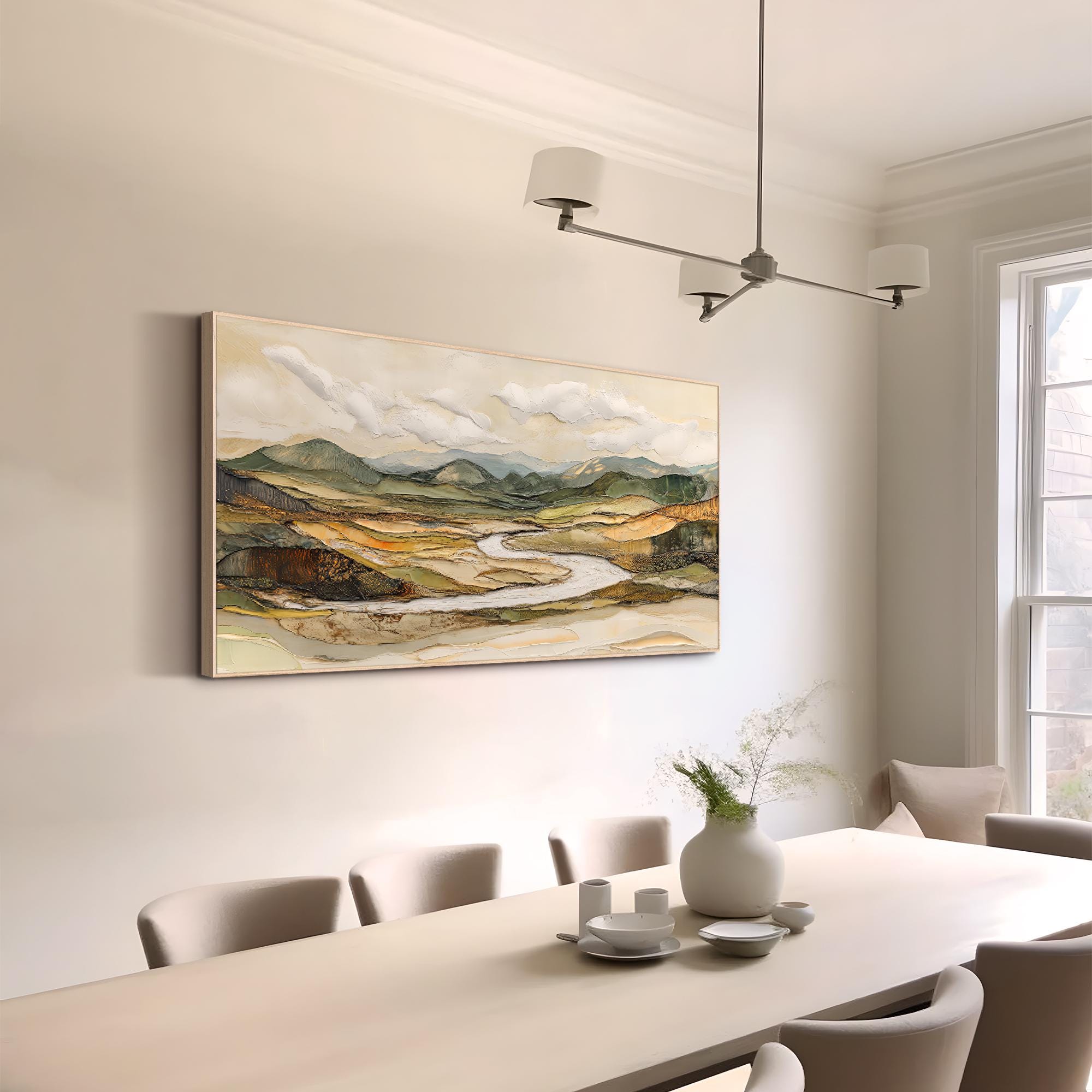 Landscape Oil Painting on Canvas Original Abstract Wall Art Impasto ...