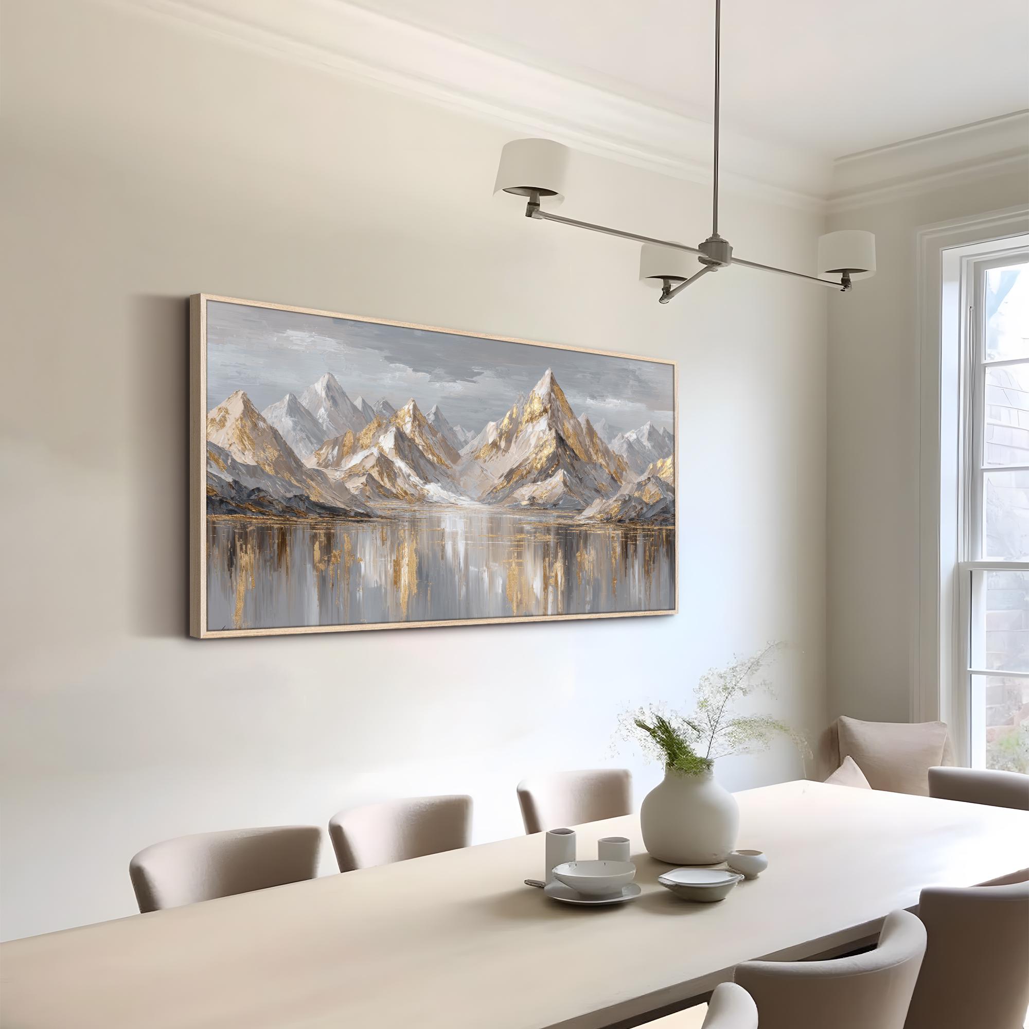 Textured Abstract Neutral Wall Art Mountain Oil Painting Neutral Gray ...