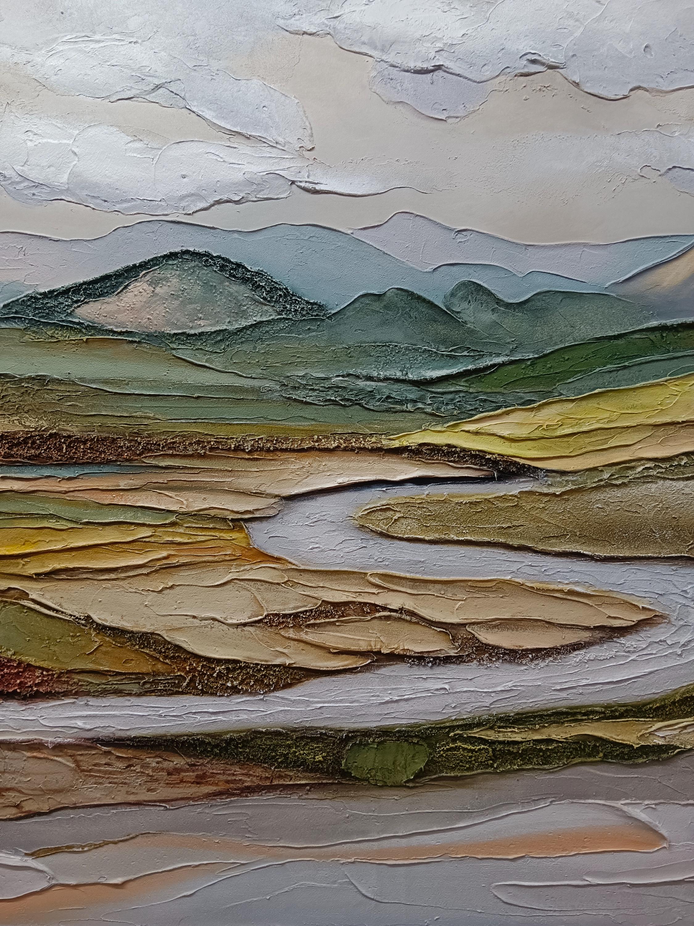 Landscape Oil Painting on Canvas Original Abstract Wall Art Impasto ...