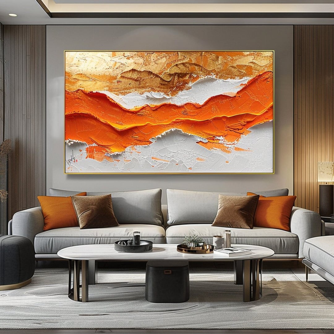 Large Abstract Oil Painting on Canvas Original Minimalist 3D Wall Art ...