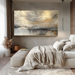 Large Abstract Oil Painting on Canvas Original Grey Texture Wall Art ...