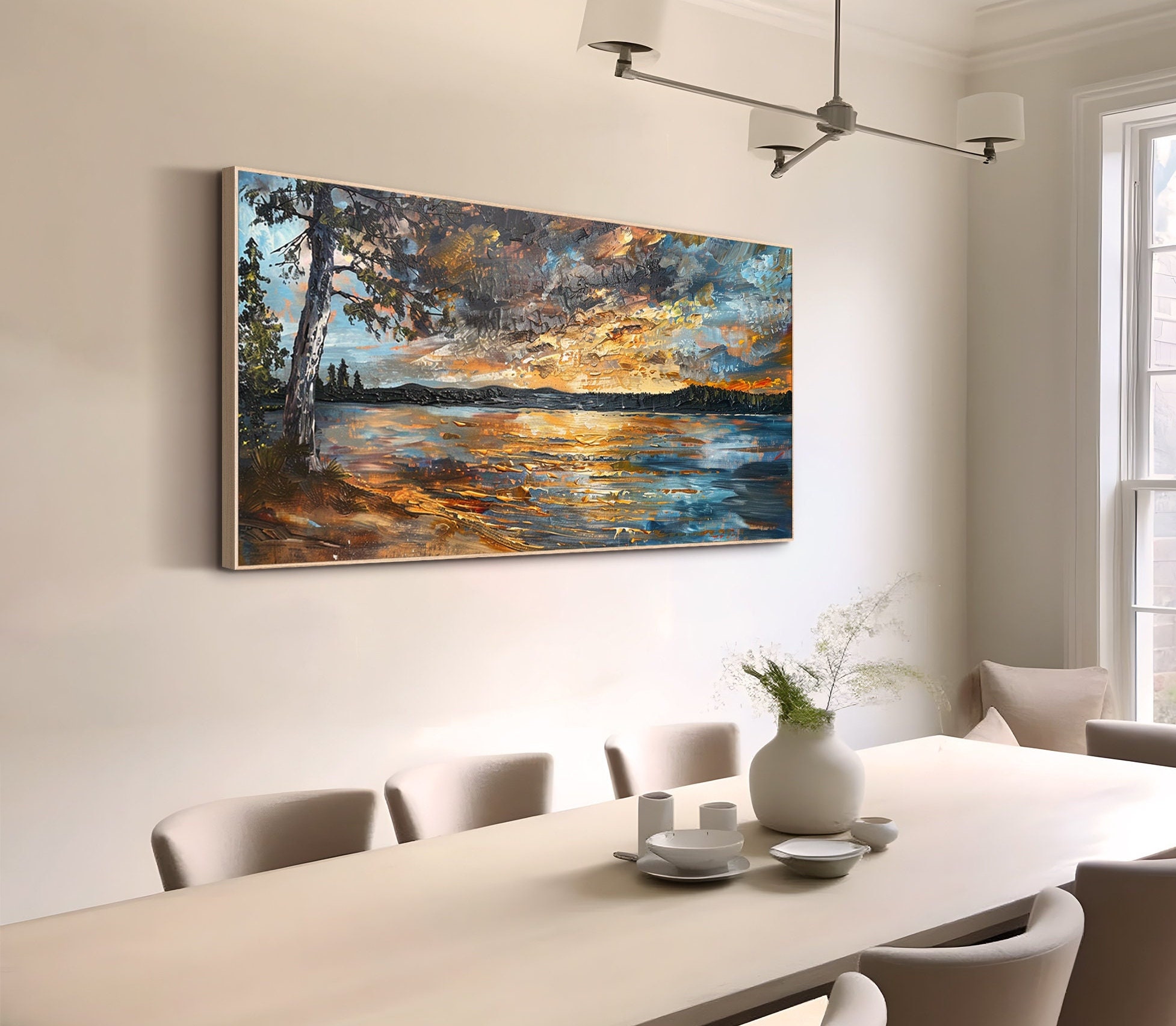 Original Sunset Oil Painting on Canvas Original Minimalist Abstract ...