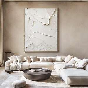 Abstract Textured Paintings on Canvas Withe Abstract Painting Large Wall Art White Minimalist Painting Textured Wall Art Living Room Decor zdjęcie 4