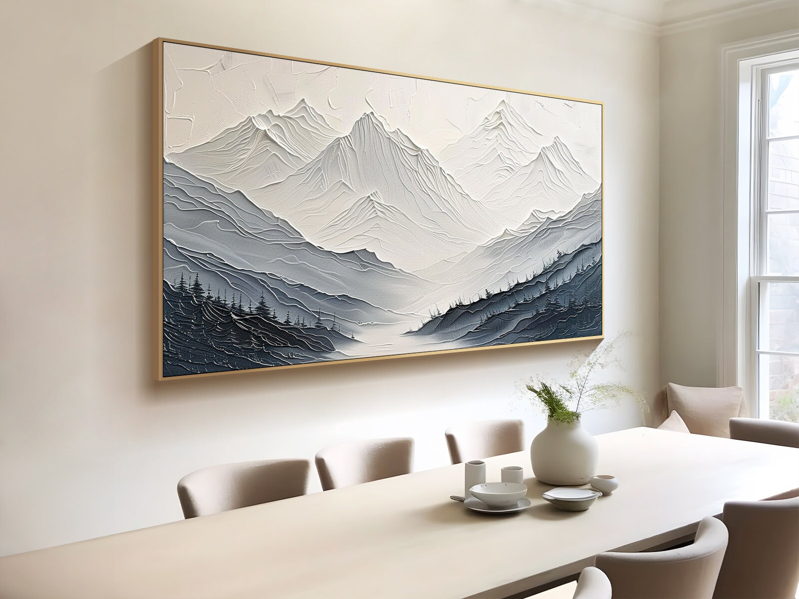 Large Abstract Mountain Painting on Canvas Original Abstract Texture ...