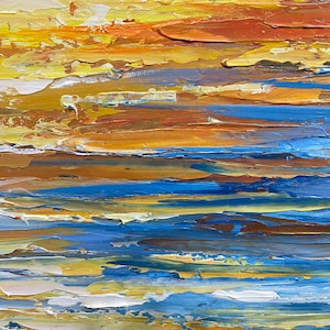 Original Sunset Oil Painting on Canvas Original Minimalist Abstract ...