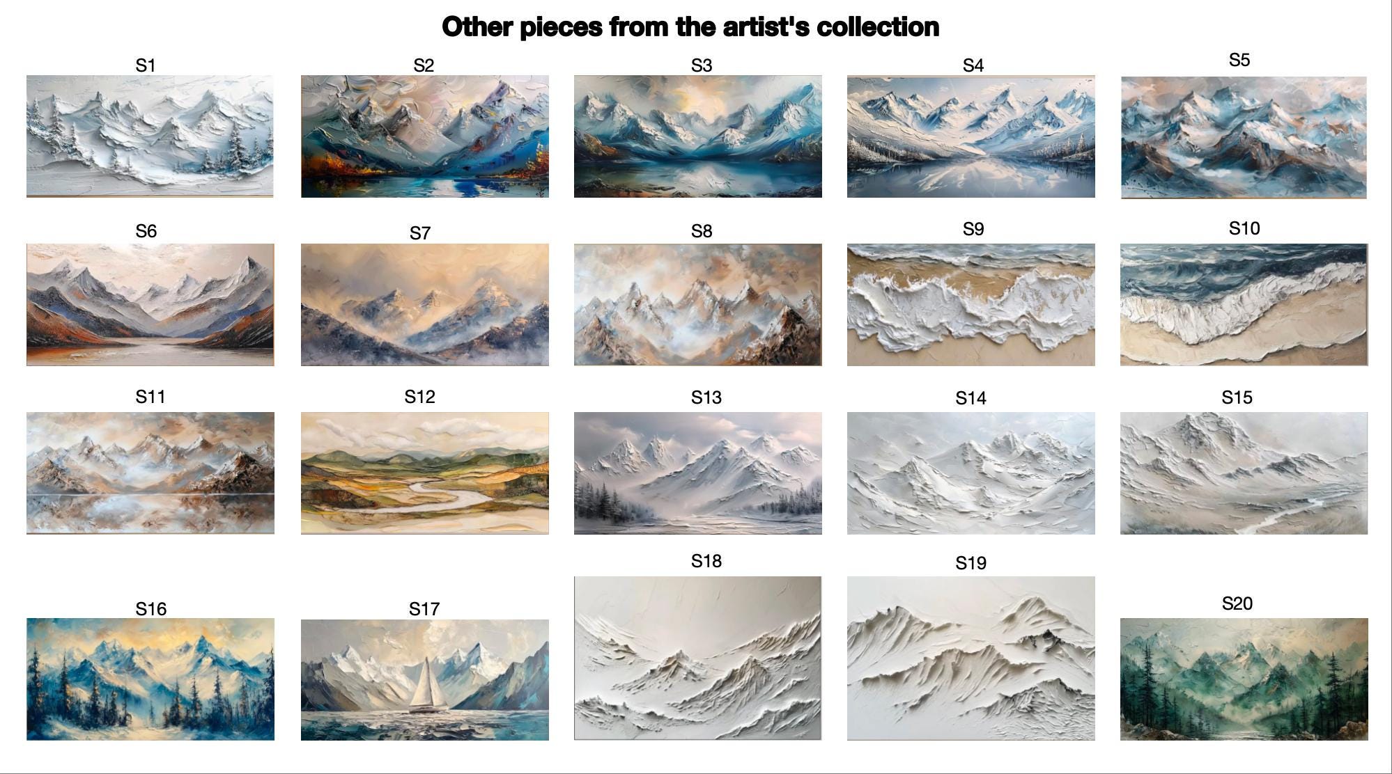 Large Texture Wall Art Mountain Oil Painting on Canvas Original ...