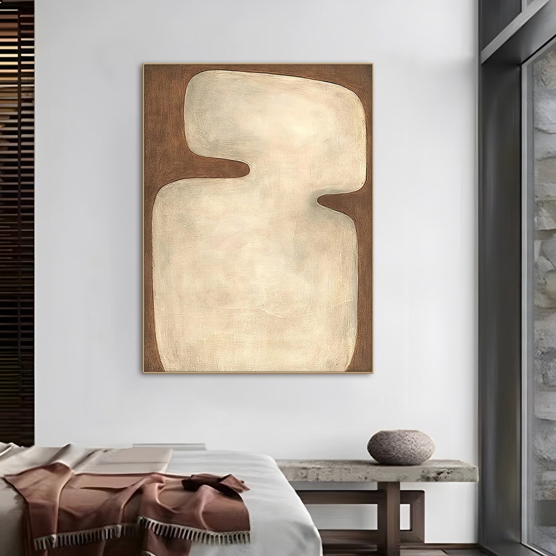 Beige Texture Wall Art Beige Minimalist Painting Large Beige Plaster ...