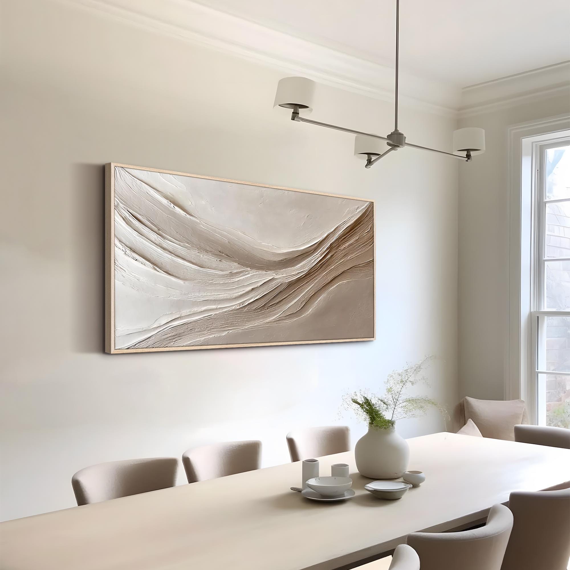 Abstract Oil Painting Large Textured Wall Art Minimalist Neutral Wall ...
