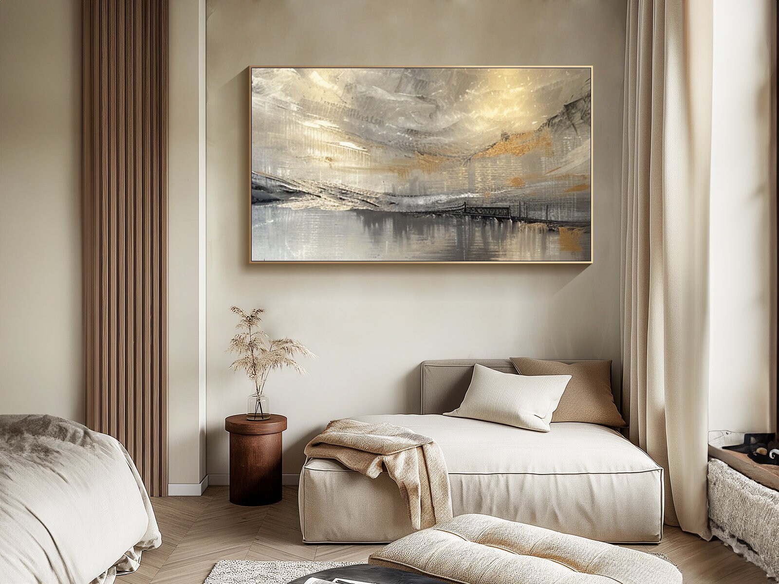 Large Abstract Oil Painting on Canvas Original Grey Texture Wall Art ...