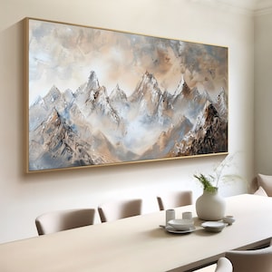 Large Wall Art Large Mountain Scenery Painting on Canvas Original