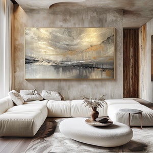 Large Abstract Oil Painting on Canvas Original Grey Texture Wall Art ...