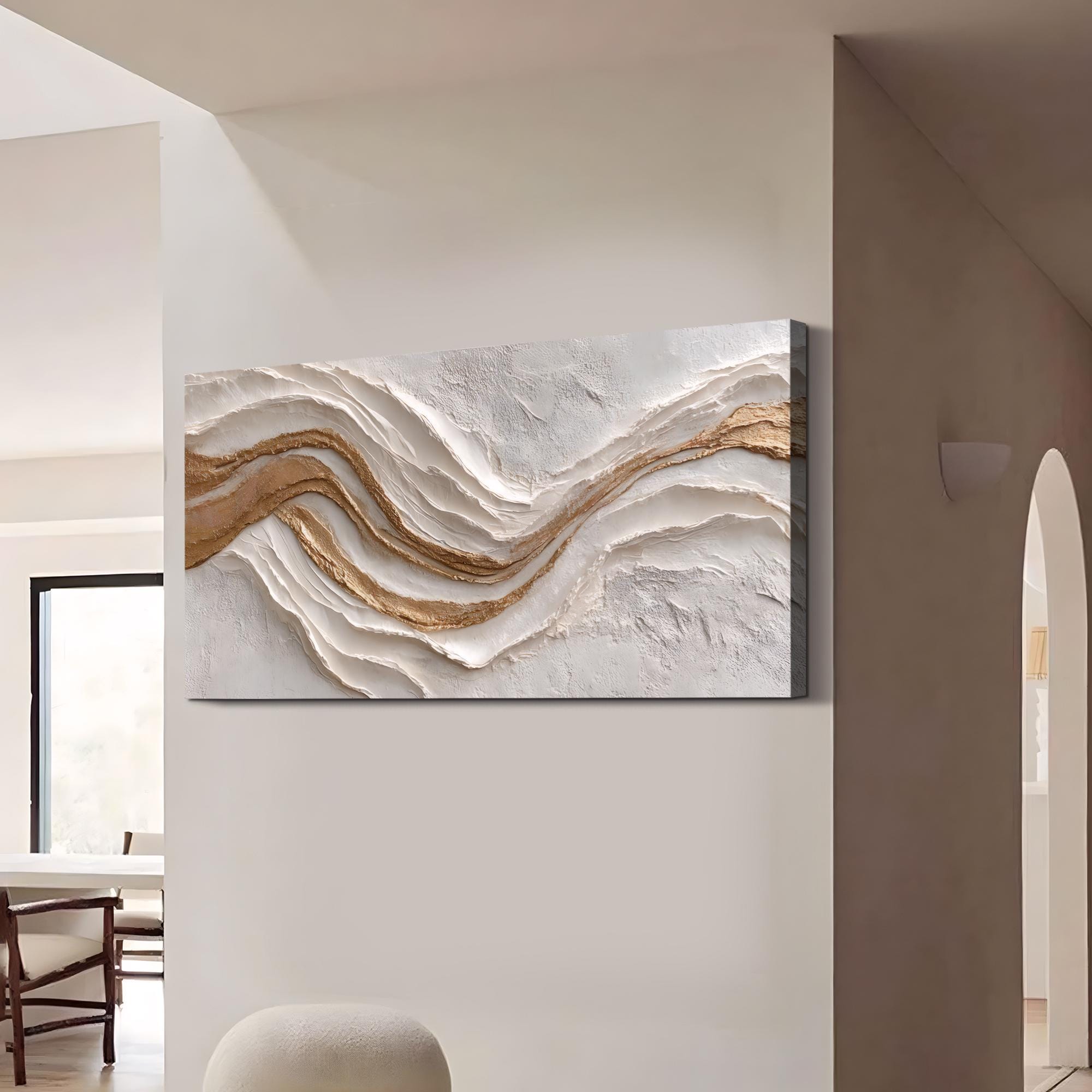 Gold Abstract 3d Textured Wall Art Modern Abstract Oil Painting ...