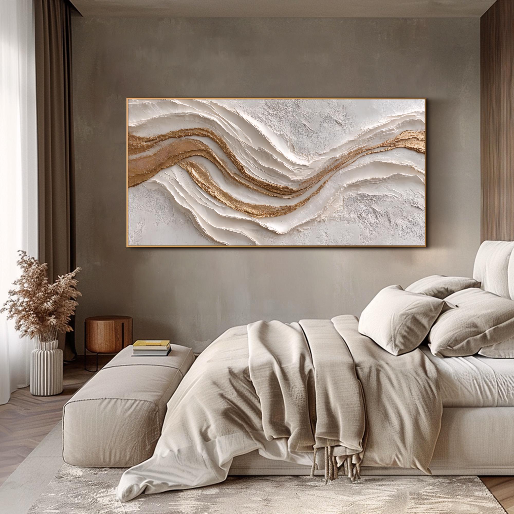 Gold Abstract 3d Textured Wall Art Modern Abstract Oil Painting ...